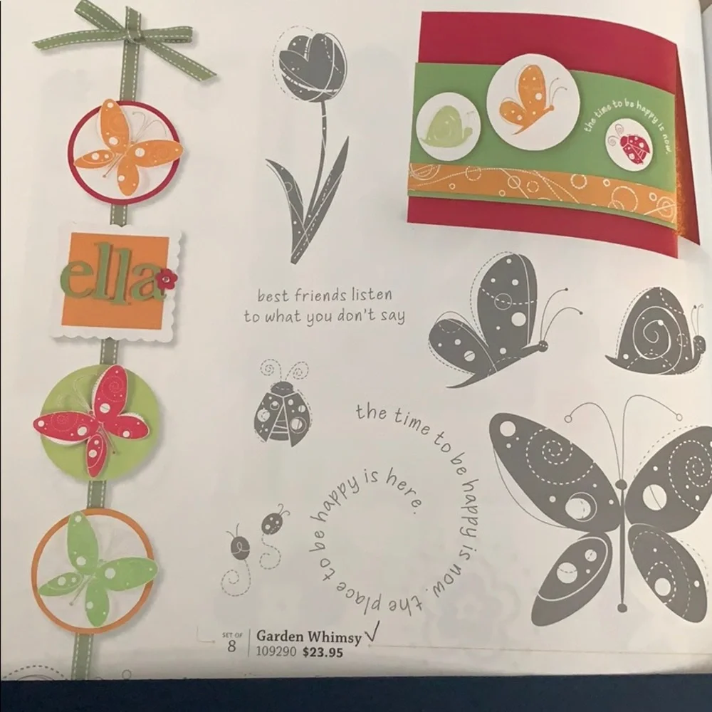 🎭 3/$25 - Stampin Up! Garden Whimsy set